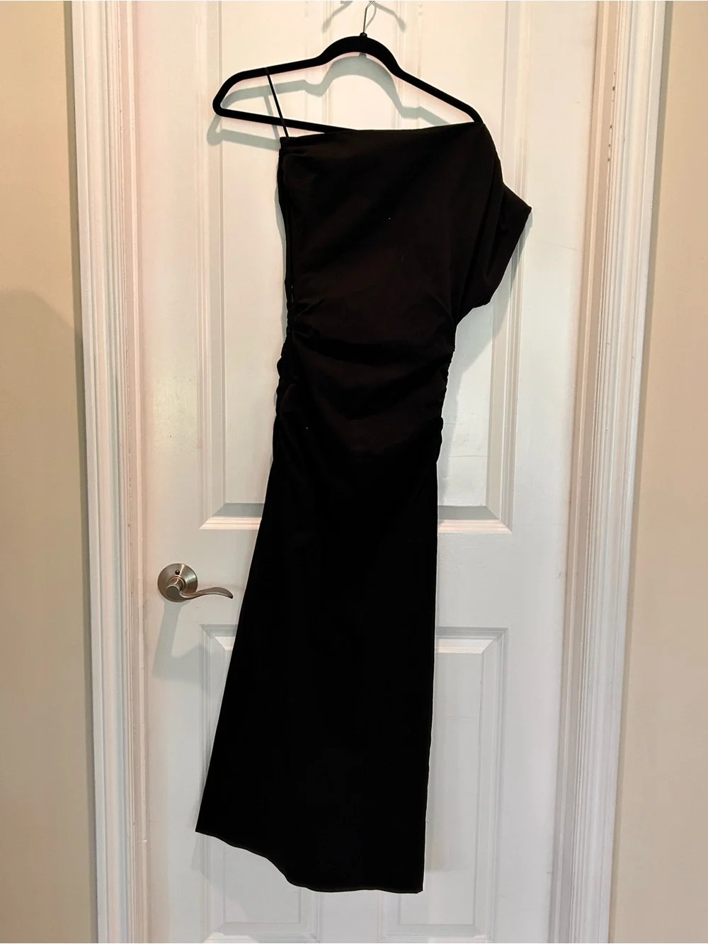 Abercrombie & Fitch  Black One Shoulder Ruched Maxi Dress xxs